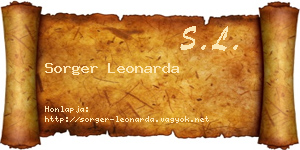 Sorger Leonarda névjegykártya